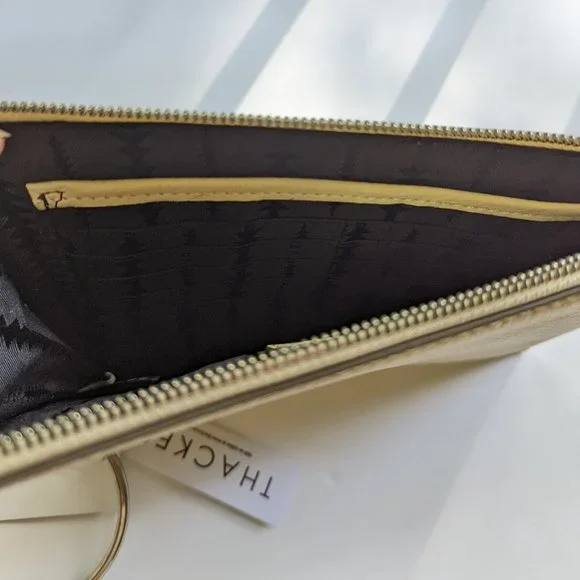 THACKER Gable Leather Travel Bag Wristlet in Soft Butter Yellow NEW - Picture 4 of 6